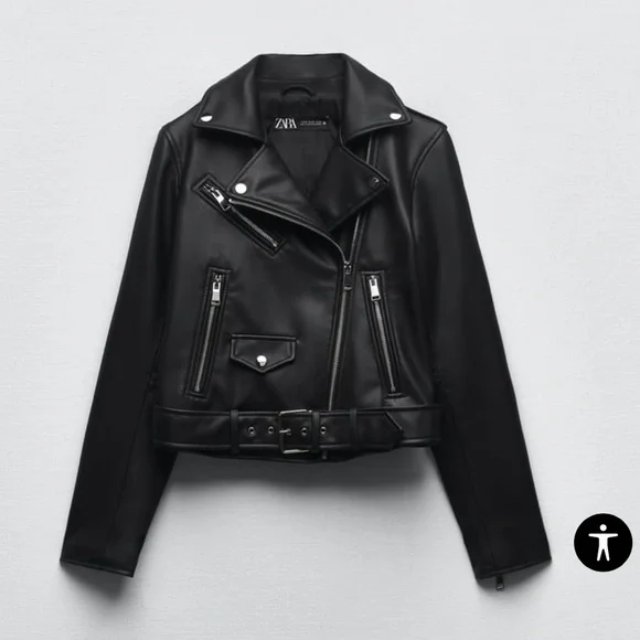 Zara | Jackets & Coats | Zara Faux Leather Biker Jacket